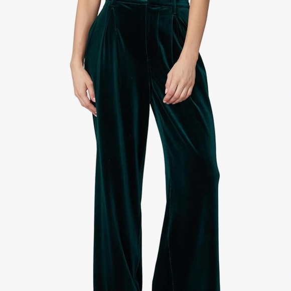 Blank NYC XL & XXL Velvet Pleated Wide-Leg Trousers Navy & Black - Picture 7 of 7